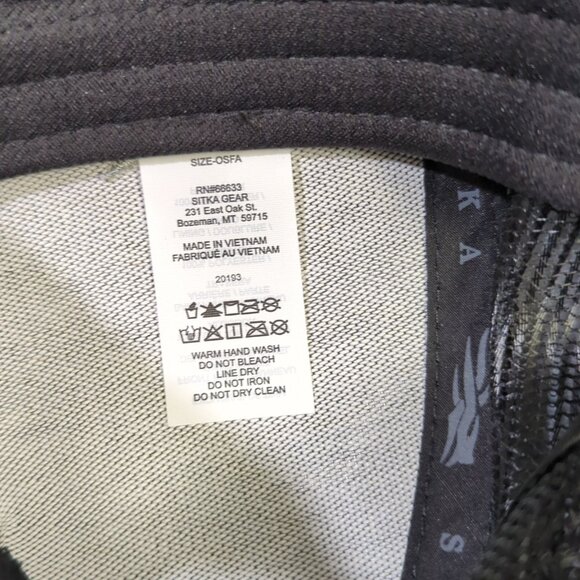 Sitka Hat Men's OS Adjustable Black Mid Pro Trucker Snapback Hunting Outdoor - Picture 9 of 10